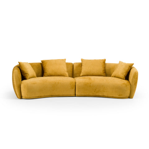 Divani Casa Oakland Modern Mustard Fabric 4 Seat Sofa Model VGDW-DS1017
