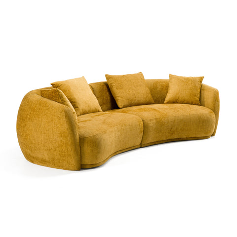 Divani Casa Oakland Modern Mustard Fabric 4 Seat Sofa Model VGDW-DS1017