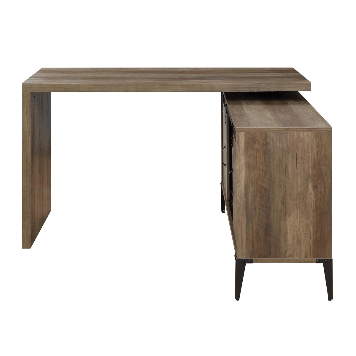 Zakwani Rustic Oak & Black Finish Writing Desk Model OF00006 By ACME Furniture
