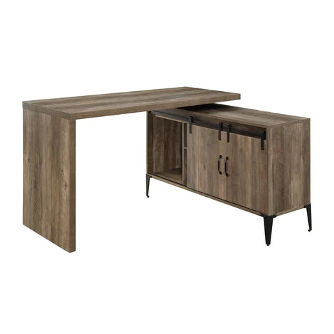 Zakwani Rustic Oak & Black Finish Writing Desk Model OF00008 By ACME Furniture