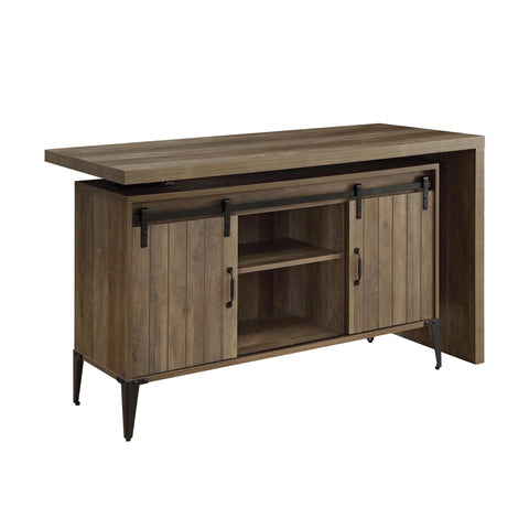 Zakwani Rustic Oak & Black Finish Writing Desk Model OF00008 By ACME Furniture