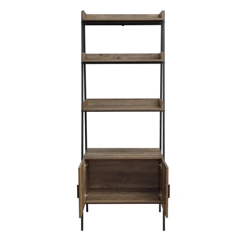 Zakwani Rustic Oak & Black Finish Bookshelf Model OF00016 By ACME Furniture
