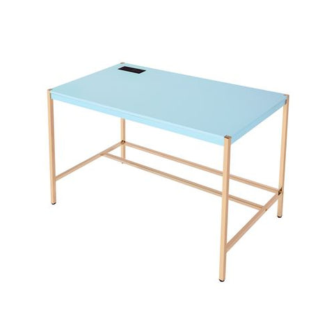 ACME Midriaks Baby Blue & Gold Finish Midriaks Writing Desk Model OF00023