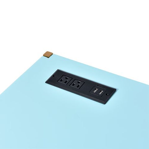ACME Midriaks Baby Blue & Gold Finish Midriaks Writing Desk Model OF00023