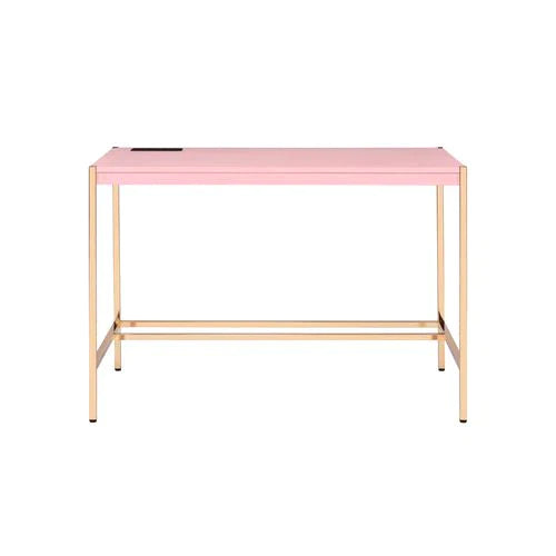 Midriaks Pink & Gold Finish Writing Desk Model OF00024 By ACME Furniture