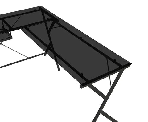 Dazenus Black Glass & Black Finish Desk Model OF00046 By ACME Furniture