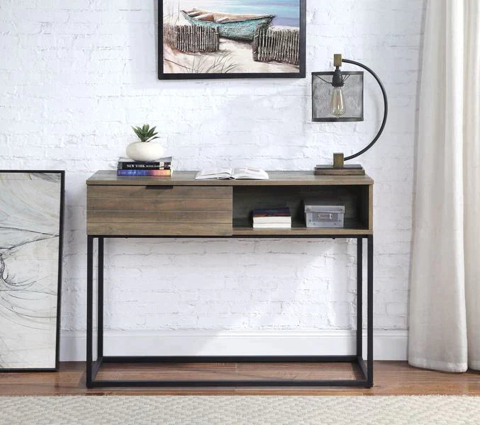 Galeno Rustic Oak & Black Finish Writing Desk Model OF00320 By ACME Furniture