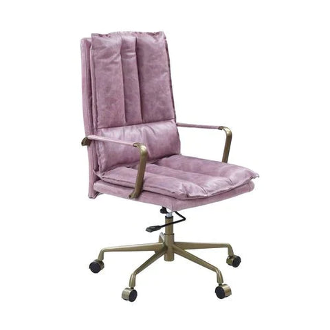 Tinzud Pink Top Grain Leather Office Chair Model OF00439 By ACME Furniture