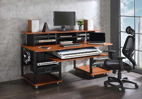 Megara Cherry & Black Finish Music Desk Model OF00988 By ACME Furniture