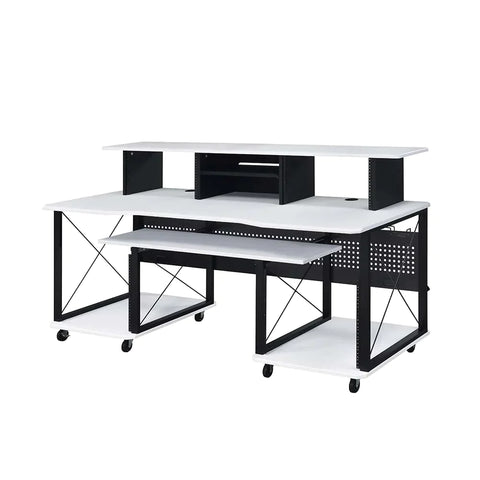 Megara White & Black Finish Music Desk Model OF00995 By ACME Furniture