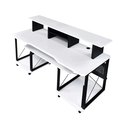 Megara White & Black Finish Music Desk Model OF00995 By ACME Furniture
