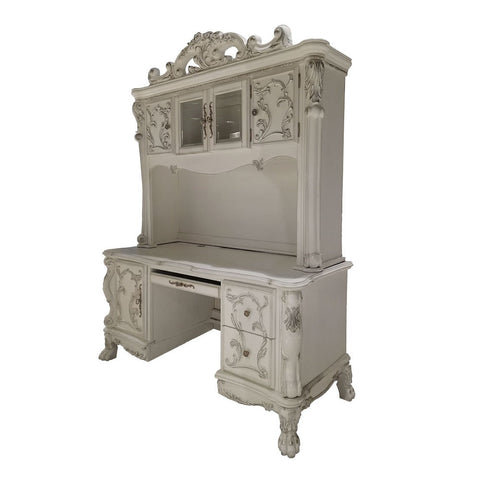 ACME Dresden Bone White Finish Dresden  Computer Desk & Hutch Model OF01717