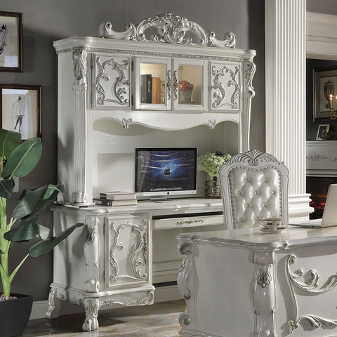 ACME Dresden Bone White Finish Dresden  Computer Desk & Hutch Model OF01717