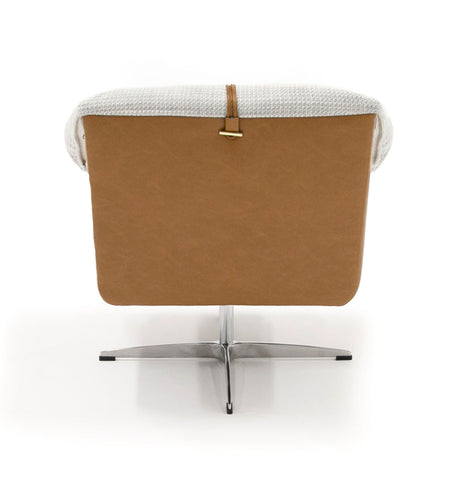 Modrest Ohio Swivel Grey And Camel Fabric Accent Chair Model VGOD-ZW-21094-CML-CH