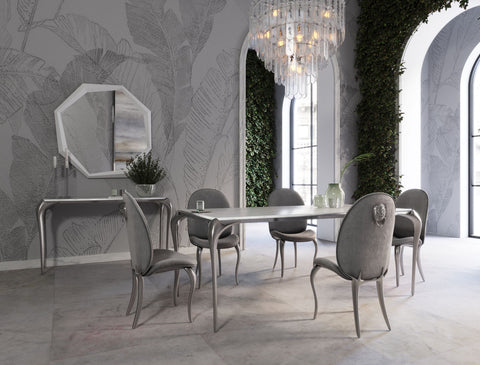 Modrest Vince Modern Faux Marble & Stainless Steel Dining Table Model VGZAT107-DT-1