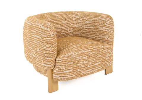 Divani Casa Optima Mid Century Modern Orange Fabric Accent Chair Model VGHM-ST29202-ORG