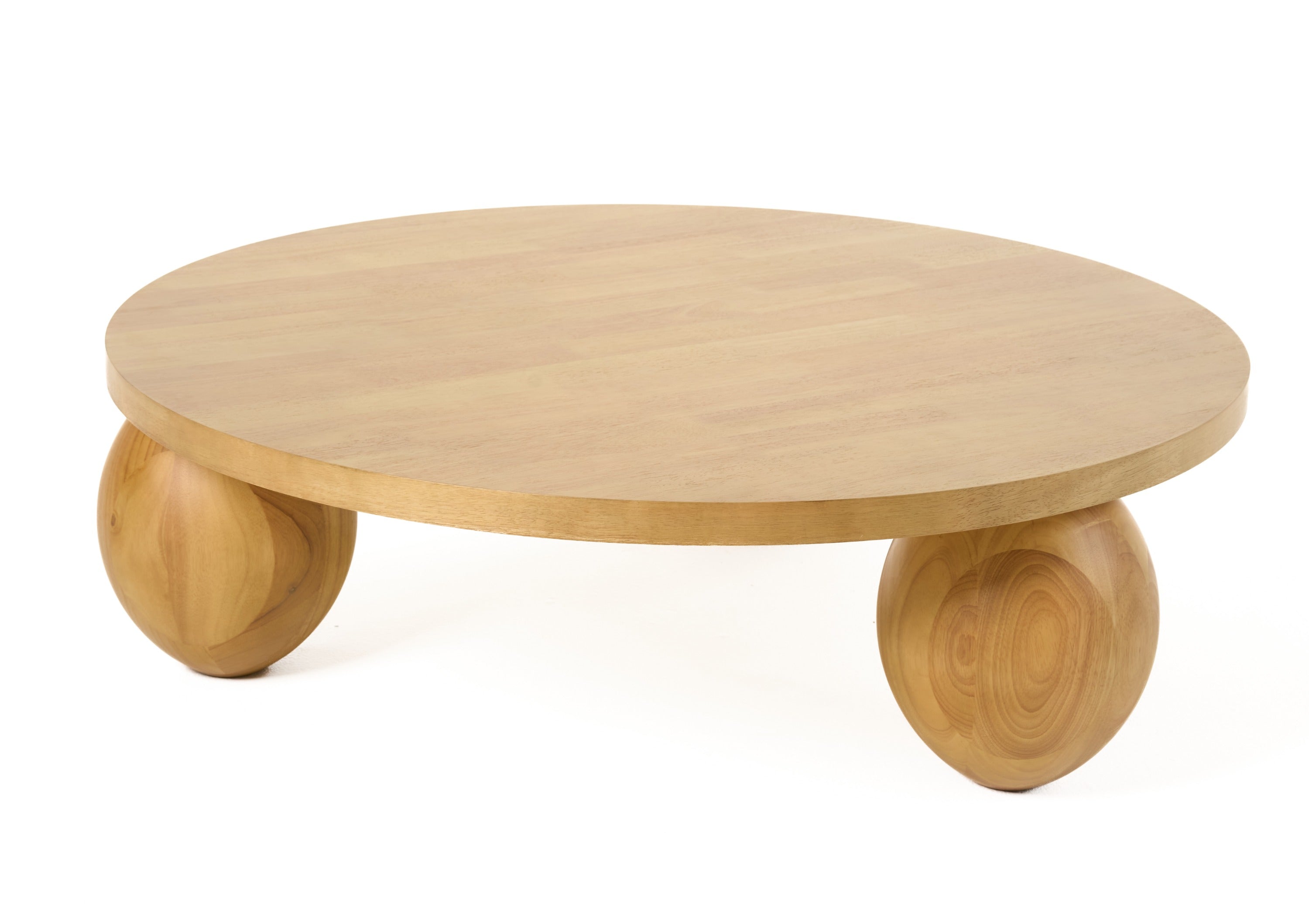 Modrest Optima Modern Natural Rubberwood Round Coffee Table Model VGHM-TB034L05-COF