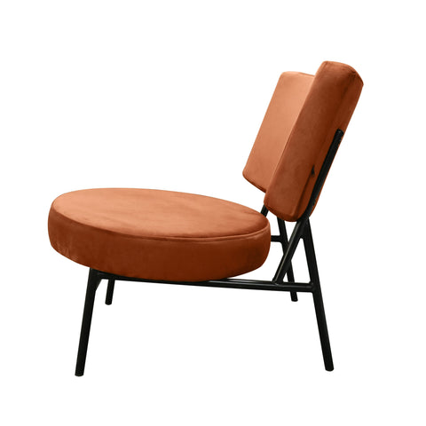 Modrest Sami Modern Orange Velvet Accent Chair Model VGSWSAC356-OR