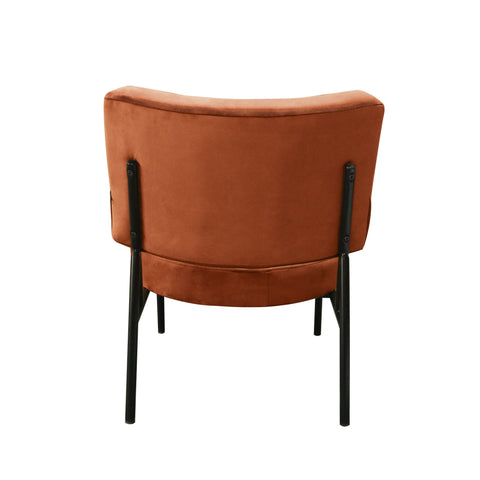 Modrest Sami Modern Orange Velvet Accent Chair Model VGSWSAC356-OR