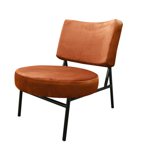 Modrest Sami Modern Orange Velvet Accent Chair Model VGSWSAC356-OR