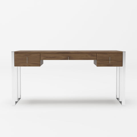 Modrest Orcutt Modern Walnut & Stainless Steel Desk Model VGBBMQ2003-DESK