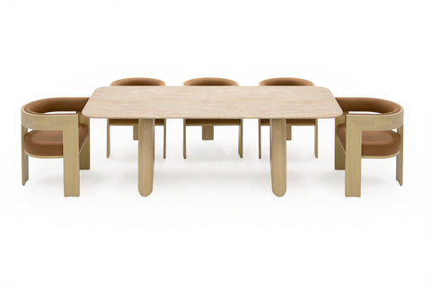 Nova Domus Osaka Modern Faux Marble & Natural Ash Dining Table Model VGCS-DT-22116