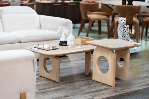 Nova Domus Osaka - Modern Faux Marble + Natural Ash End Table