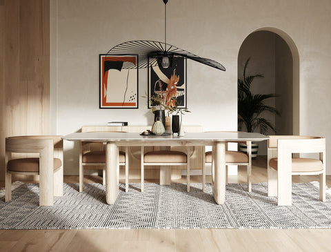 Nova Domus Osaka Modern Faux Marble & Natural Ash Dining Table Model VGCS-DT-22116