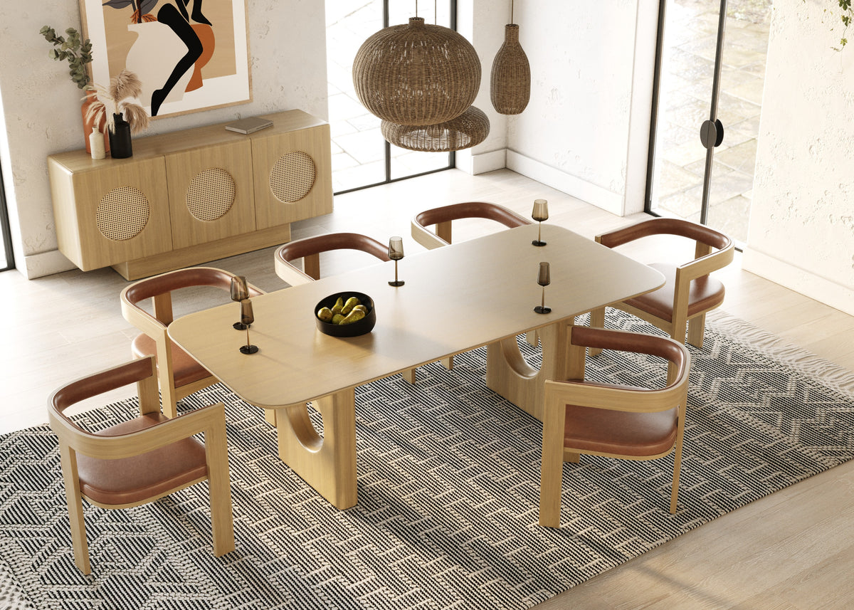 Nova Domus Oshana Modern White Oak Dining Table Model VGMA-MIT-5351-DT