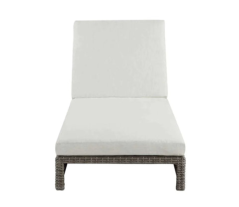 Salena Beige Fabric & Gray Finish Patio Lounge Chair Model OT01093 By ACME Furniture