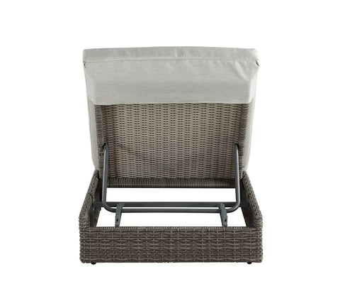 Salena Beige Fabric & Gray Finish Patio Lounge Chair Model OT01093 By ACME Furniture
