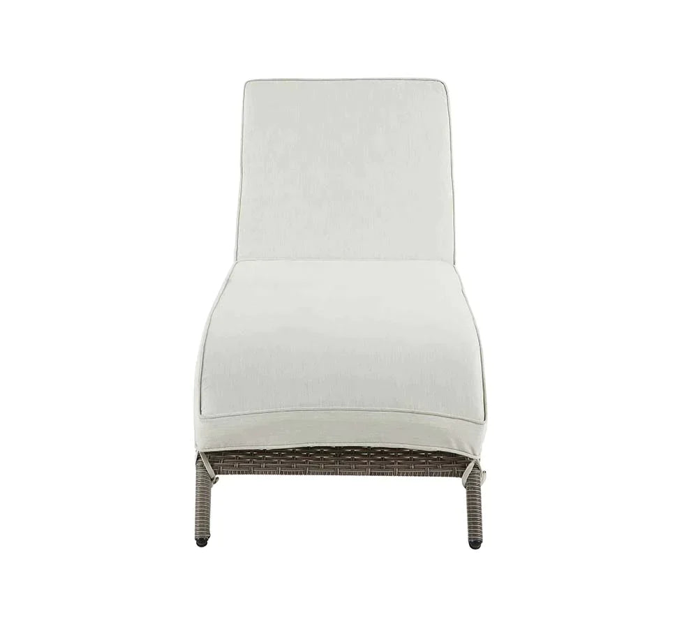 Salena Beige Fabric & Gray Finish Patio Lounge Chair Model OT01094 By ACME Furniture