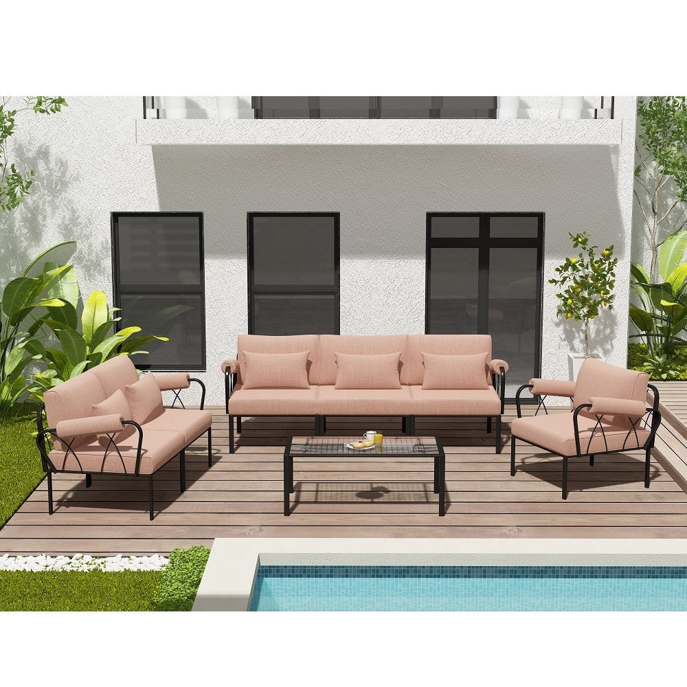 ACME Rajni Oak & Antique White Finish Rajni Patio-Ottoman Model OT01768
