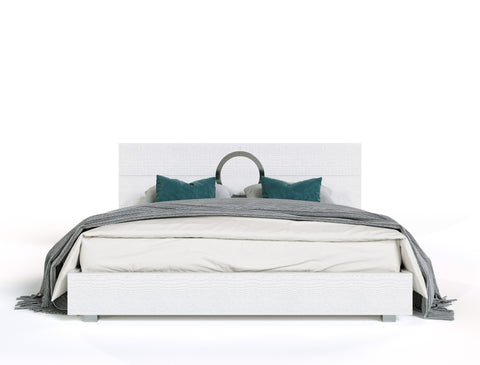 A&X Ovidius Modern White Crocodile Lacquer Bed Model VGUNAW223-180