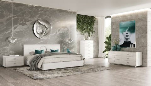 A&X Ovidius Modern White Crocodile Lacquer Bed Model VGUNAW223-180