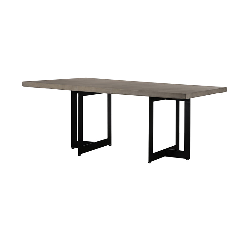 Modrest Sharon Modern Concrete & Black Metal Dining Table Model VGLBOWEN-DT200-01