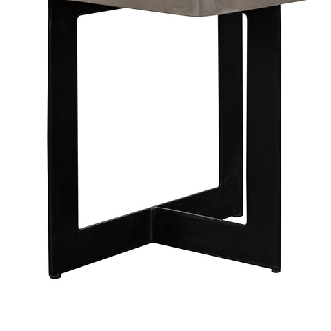 Modrest Sharon Modern Concrete & Black Metal End Table Model VGLBOWEN-LT45-01