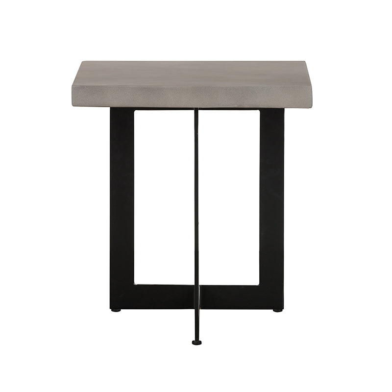 Modrest Sharon Modern Concrete & Black Metal End Table Model VGLBOWEN-LT45-01
