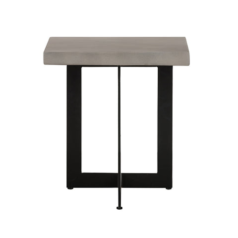 Modrest Sharon Modern Concrete & Black Metal End Table Model VGLBOWEN-LT45-01