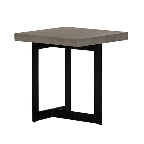 Modrest Sharon Modern Concrete & Black Metal End Table Model VGLBOWEN-LT45-01