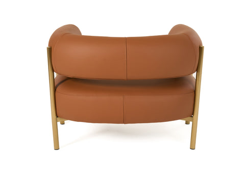 Modrest Ozona Modern Rust Leather Accent Chair Model VGHM-LL255-RUST