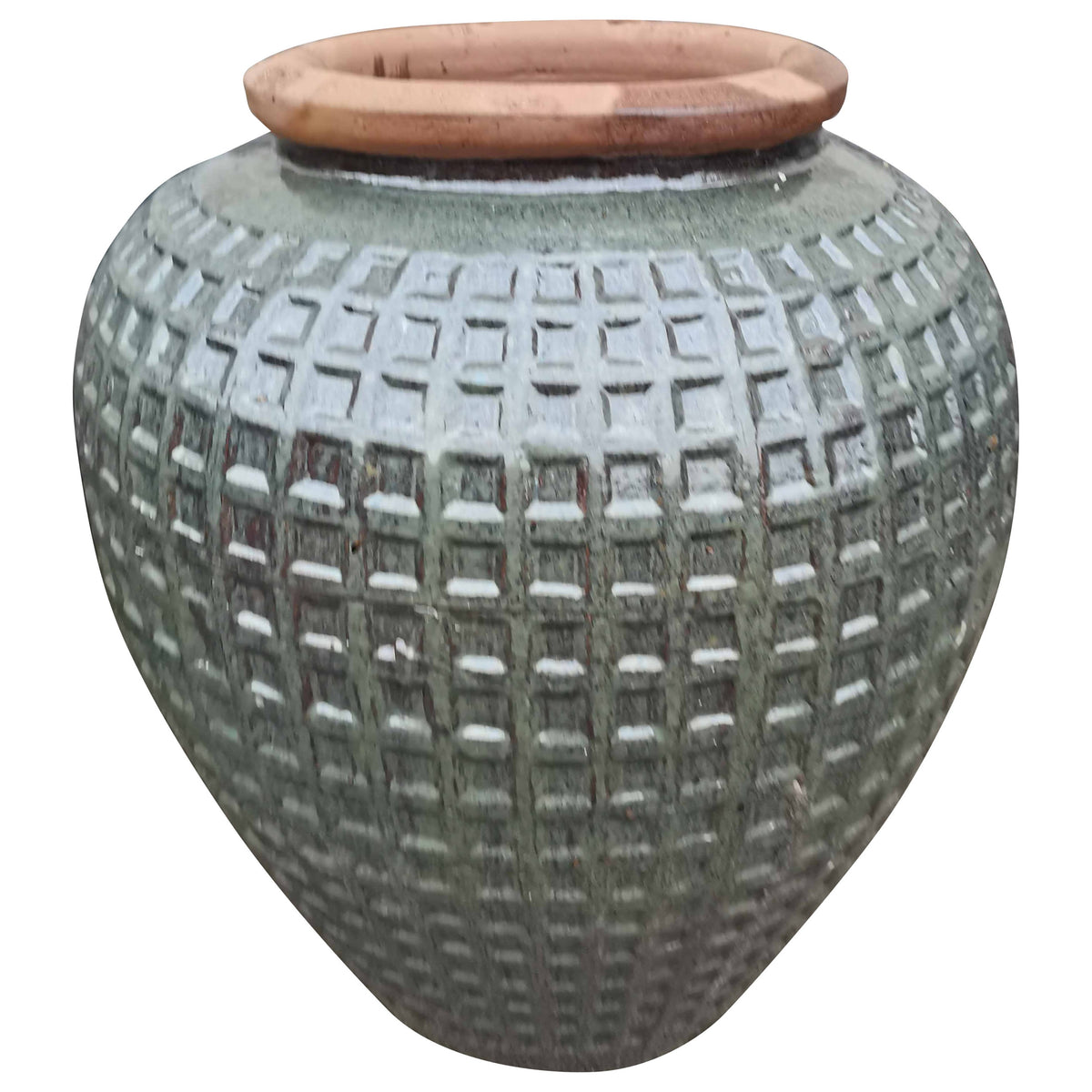 Large Mist Green Glazed Handmade Pot