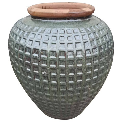 Large Mist Green Glazed Handmade Pot