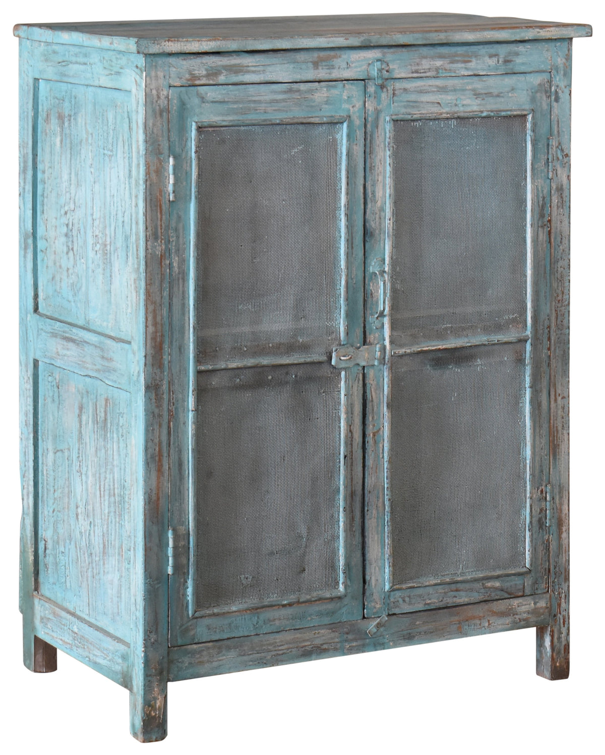 Wooden Old World Distressed Painted Finish Cabinet