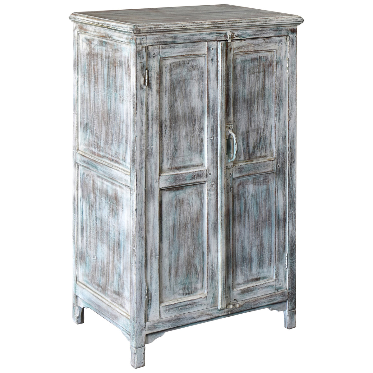 Antique Distressed Painted Sealed Finish Pantry Cabinet