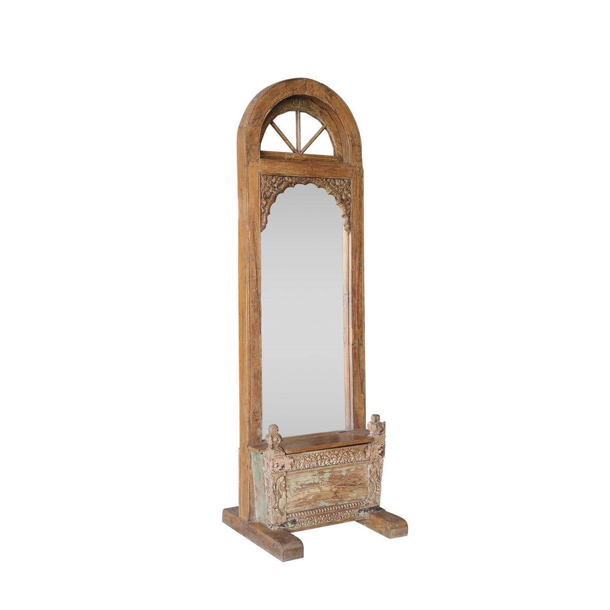 Mirror Antique Finish with Mansion Wax and Lacquer Polish With Stand