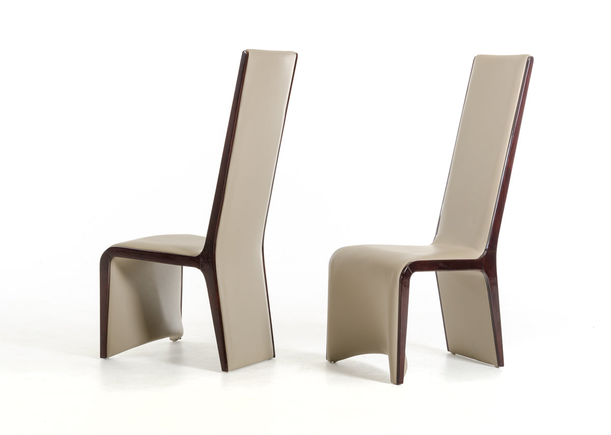 Modrest Pacer Modern Taupe & Ebony Dining Chair (Set of 2) By VIG Furniture