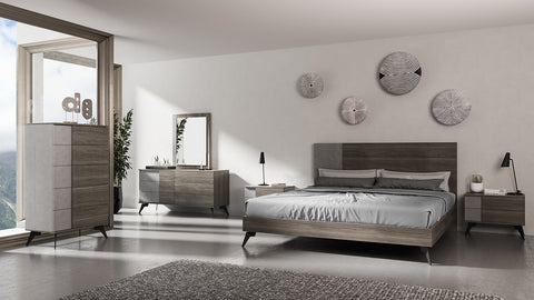 Nova Domus Palermo Italian Modern Faux Concrete & Grey Bed Model VGACPALERMO-BED