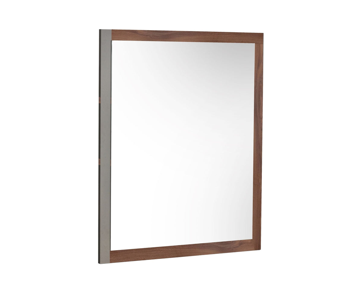 Nova Domus Palermo Italian Modern Faux Concrete & Walnut Mirror Model VGACPALERMO-WAL-MIR