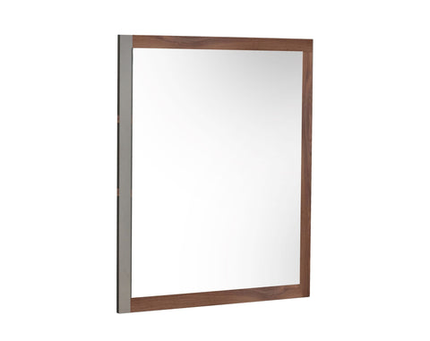 Nova Domus Palermo Italian Modern Faux Concrete & Walnut Mirror Model VGACPALERMO-WAL-MIR